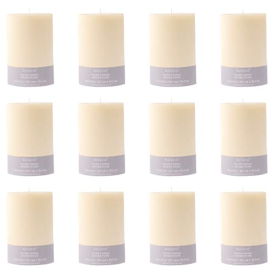 12 Pack: 4" x 6" Ivory Pillar Candle by Ashland®